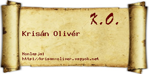 Krisán Olivér névjegykártya