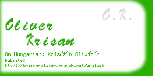 oliver krisan business card